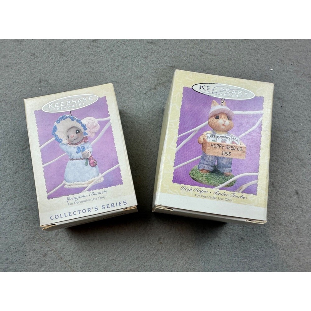 VTG 1995 Easter Collection Hallmark Keepsake Ornament Set of 2